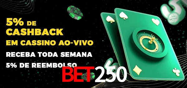 Promoções do cassino ao Vivo bet250